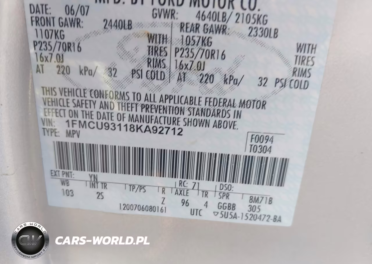 2008 Ford Escape Xlt VIN:1FMCU93118KA92712 - 9