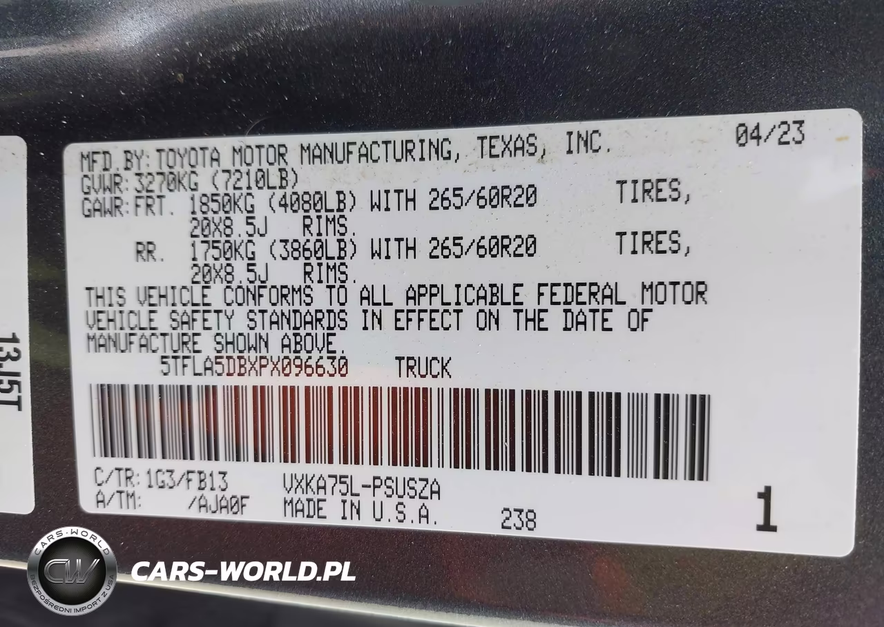 2023 Toyota Tundra Sr5 VIN:5TFLA5DBXPX096630 - 9