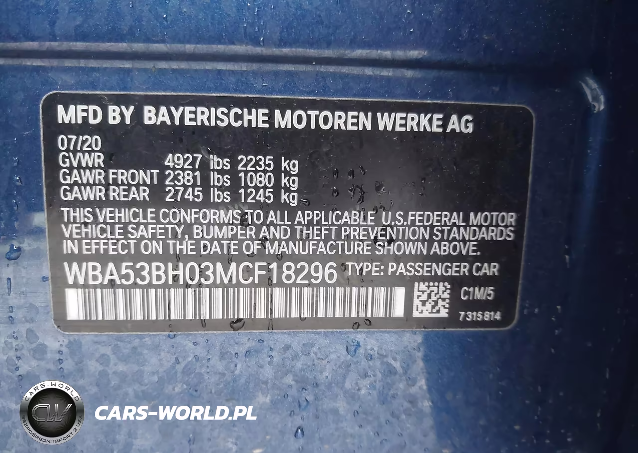 2021 BMW 530I VIN:WBA53BH03MCF18296 - 9