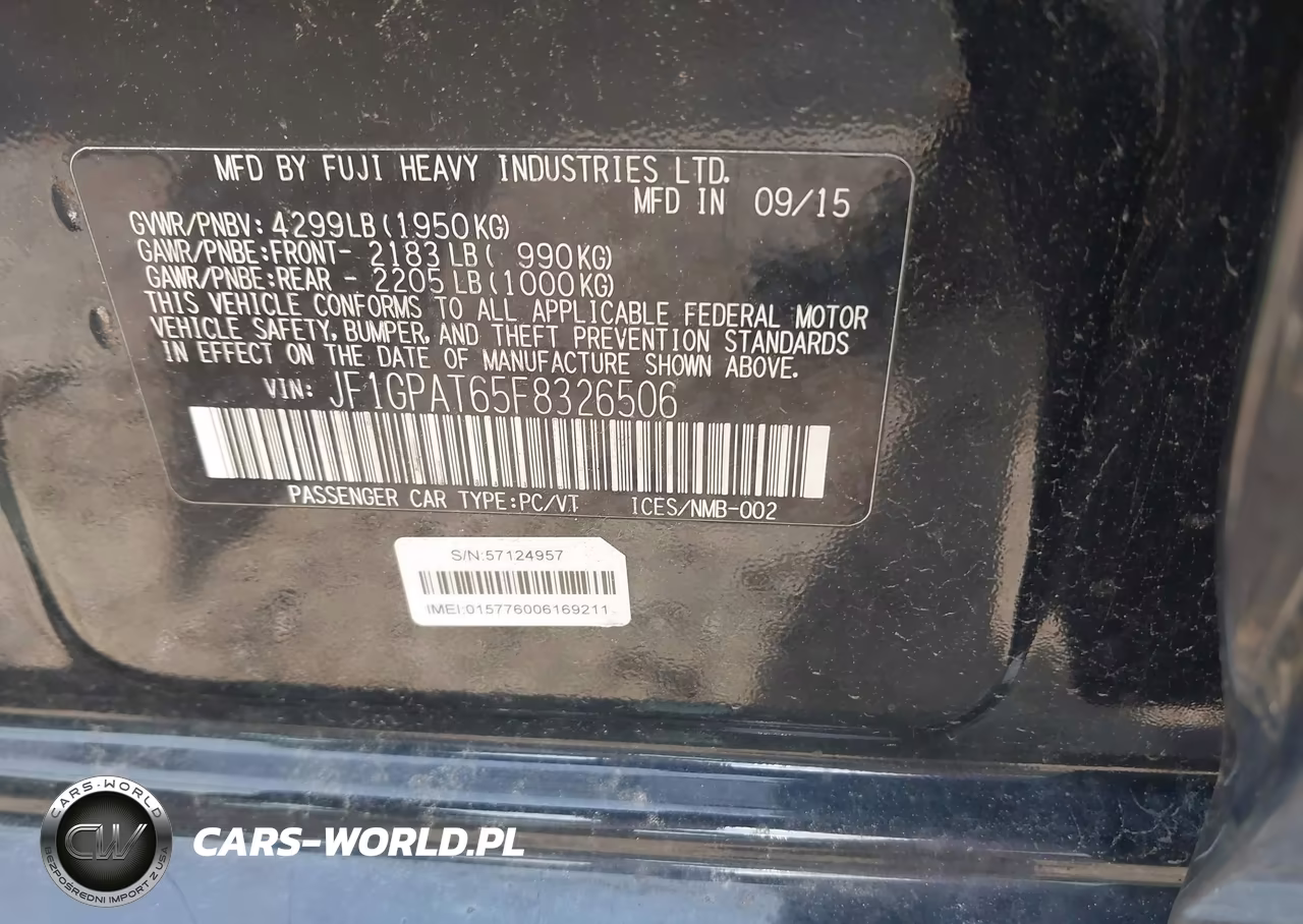 2015 Subaru Impreza 2.0I Sport Premium VIN:JF1GPAT65F8326506 - 9