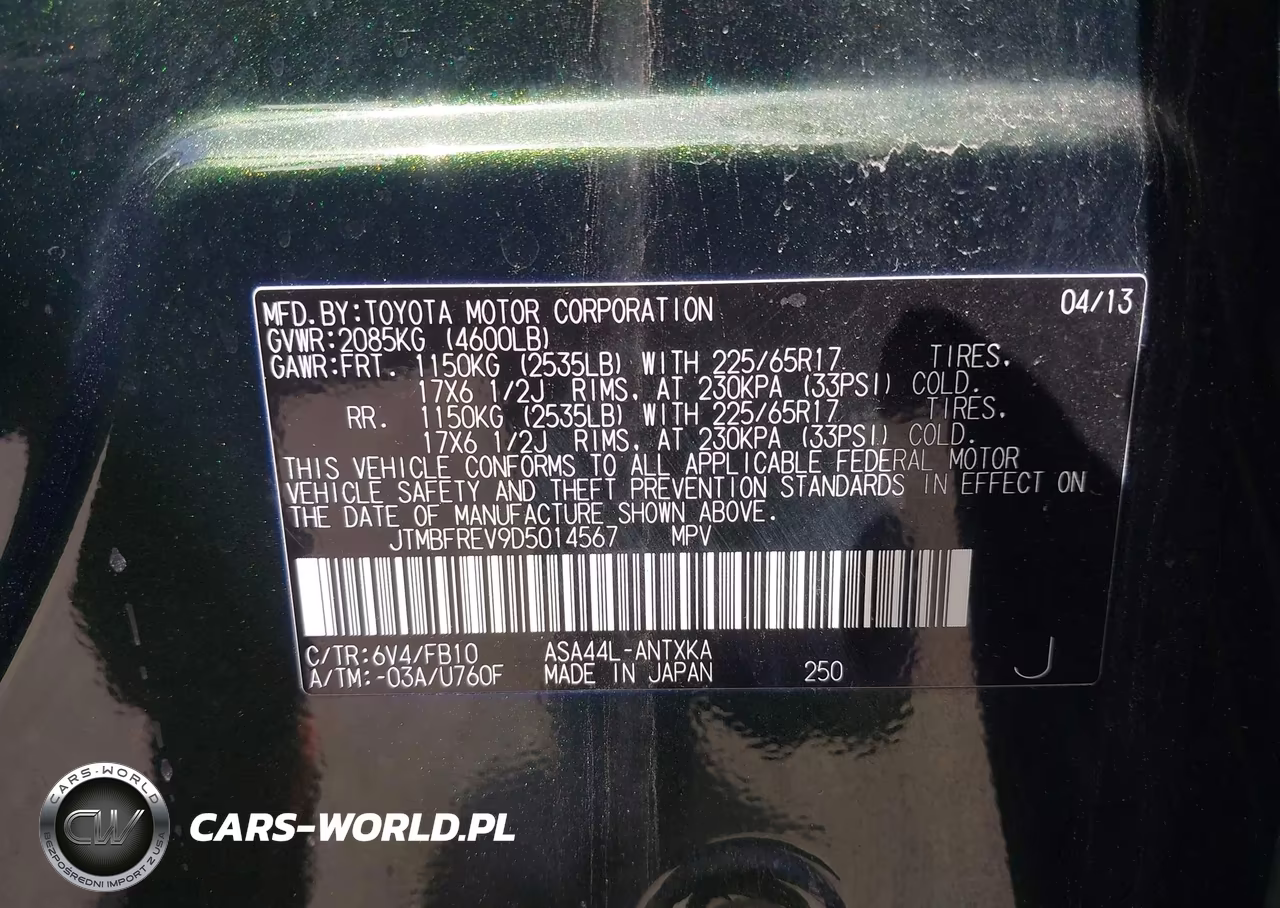 2013 Toyota Rav4 Le VIN:JTMBFREV9D5014567 - 9