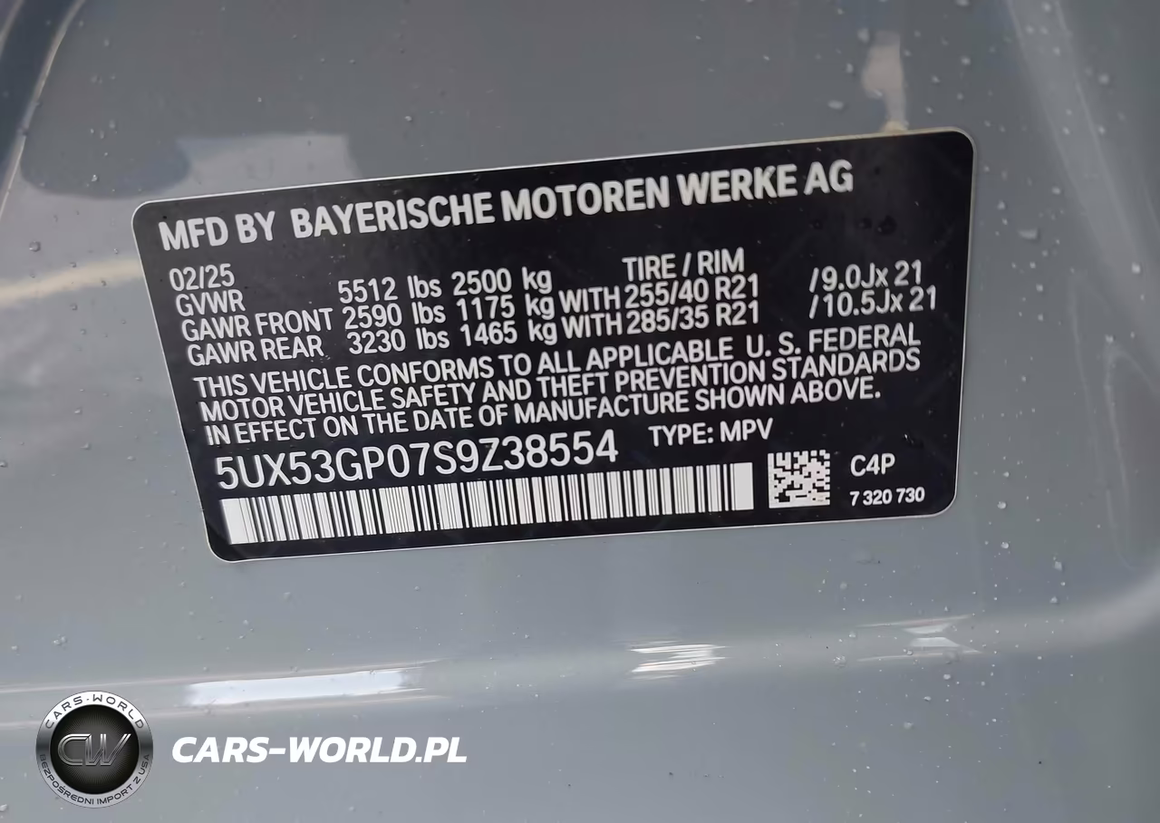 2025 BMW X3 30 xDrive VIN:5UX53GP07S9Z38554 - 9