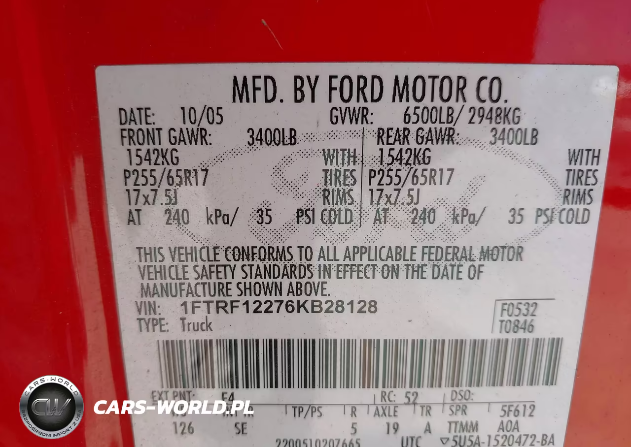 2006 Ford F-150 Stx-Xl-Xlt VIN:1FTRF12276KB28128 - 9