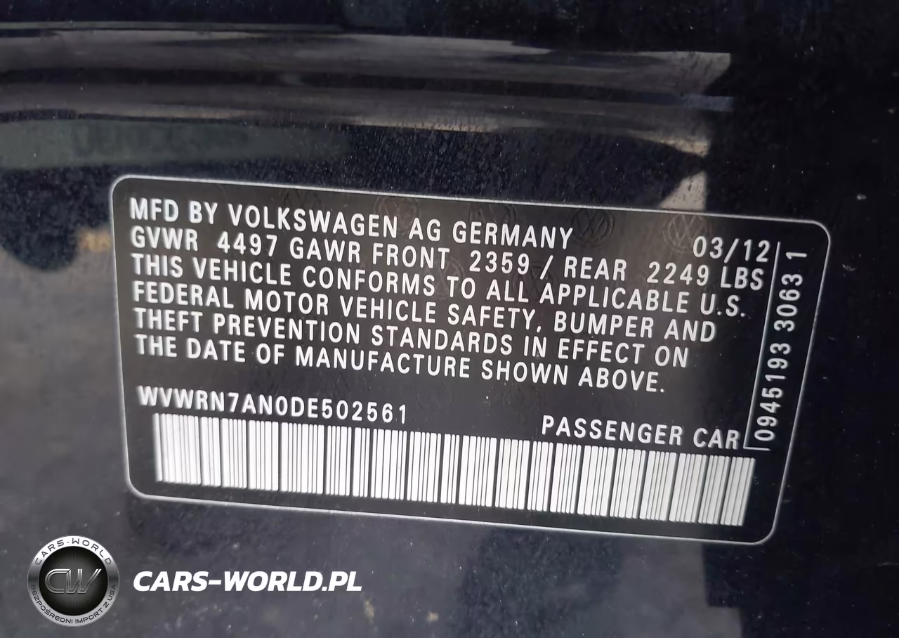2013 Volkswagen Cc 2.0T Lux VIN:WVWRN7AN0DE502561 - 9