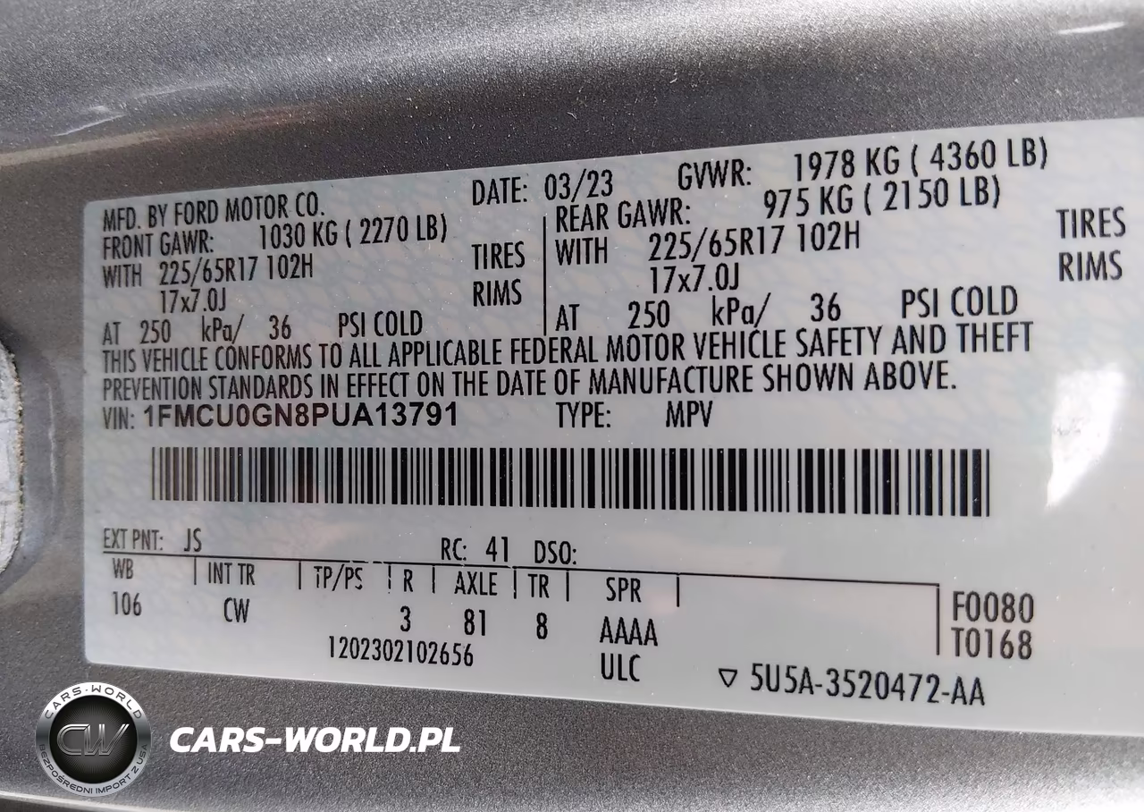 2023 Ford Escape Active VIN:1FMCU0GN8PUA13791 - 9