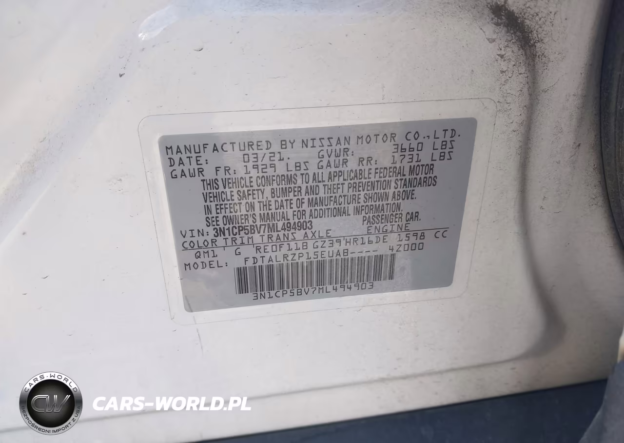 2021 Nissan Kicks S Xtronic Cvt VIN:3N1CP5BV7ML494903 - 9