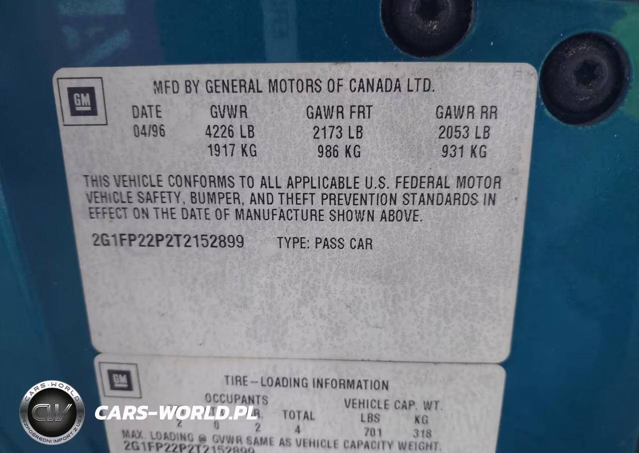1996 Chevrolet Camaro Z28 VIN:2G1FP22P2T2152899 - 9