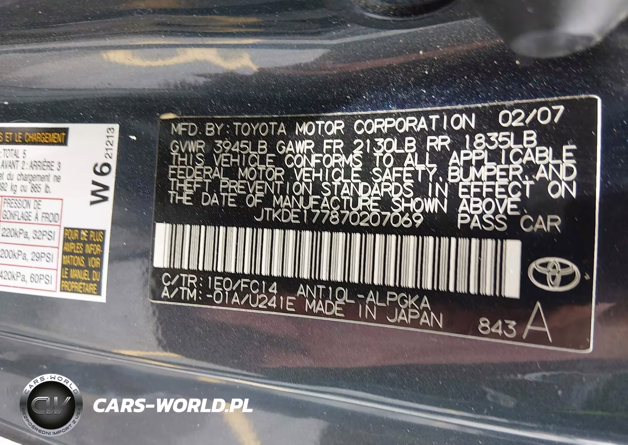 2007 Scion Tc VIN:JTKDE177870207069 - 9