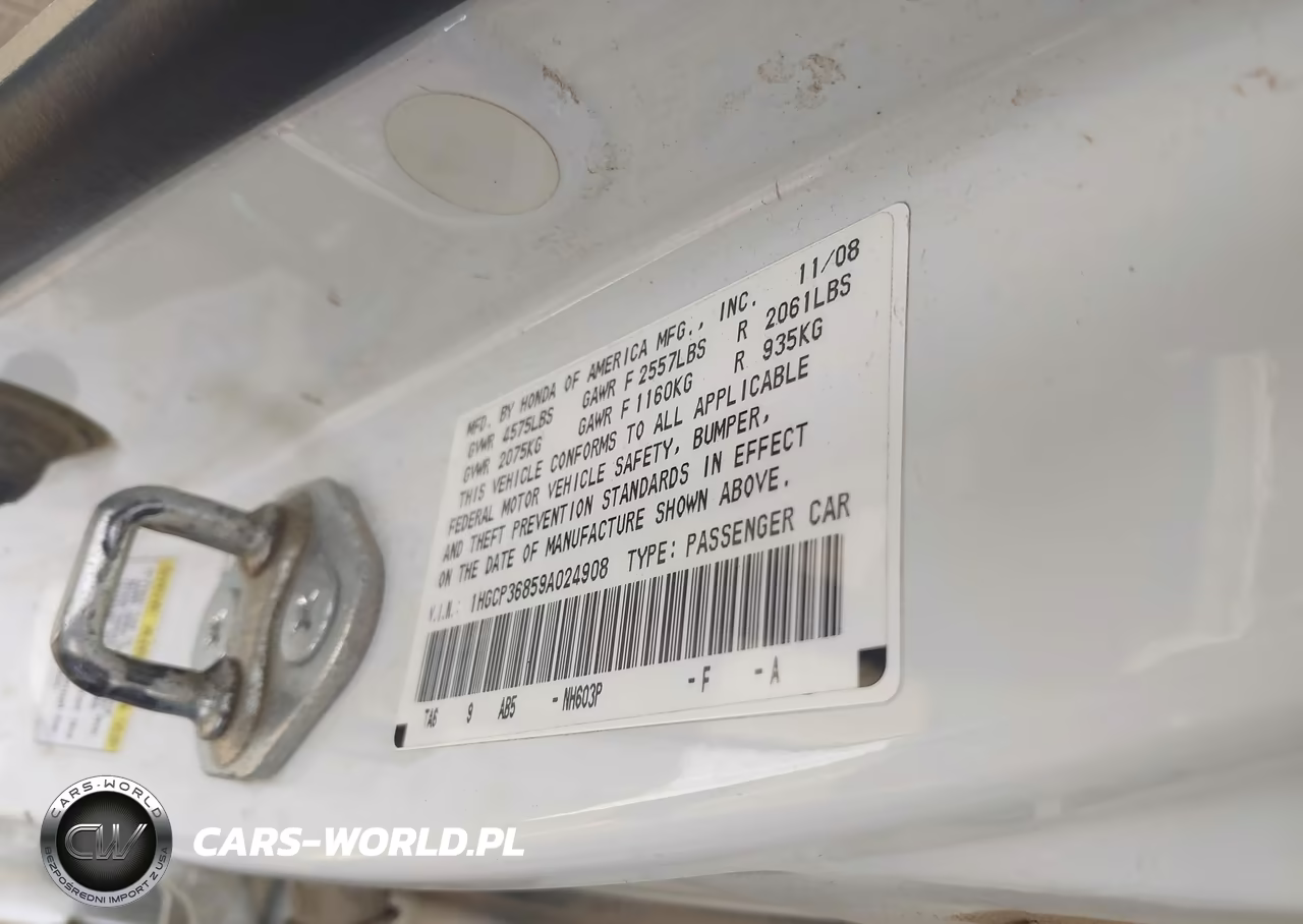 2009 Honda Accord 3.5 Ex-L VIN:1HGCP36859A024908 - 9