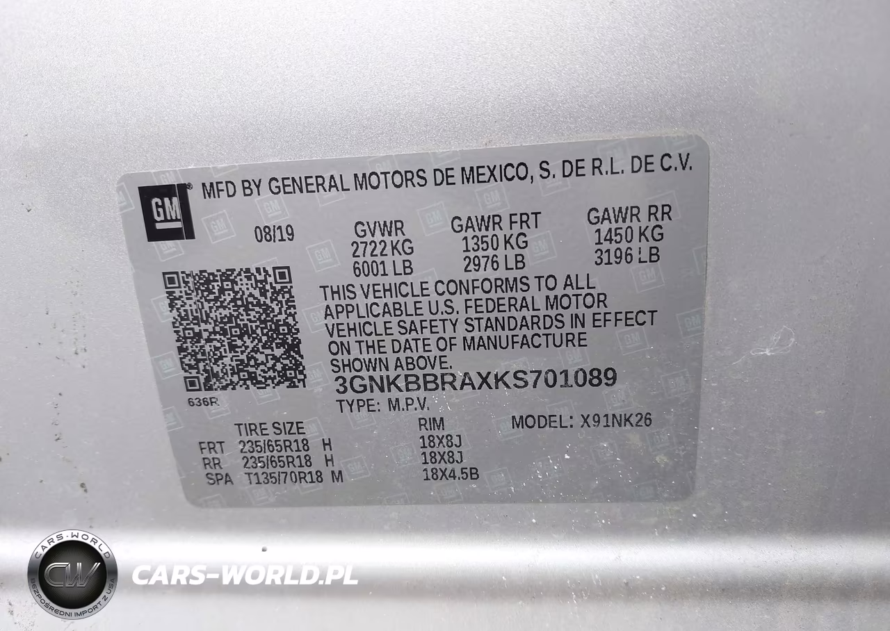 2019 Chevrolet Blazer VIN:3GNKBBRAXKS701089 - 9