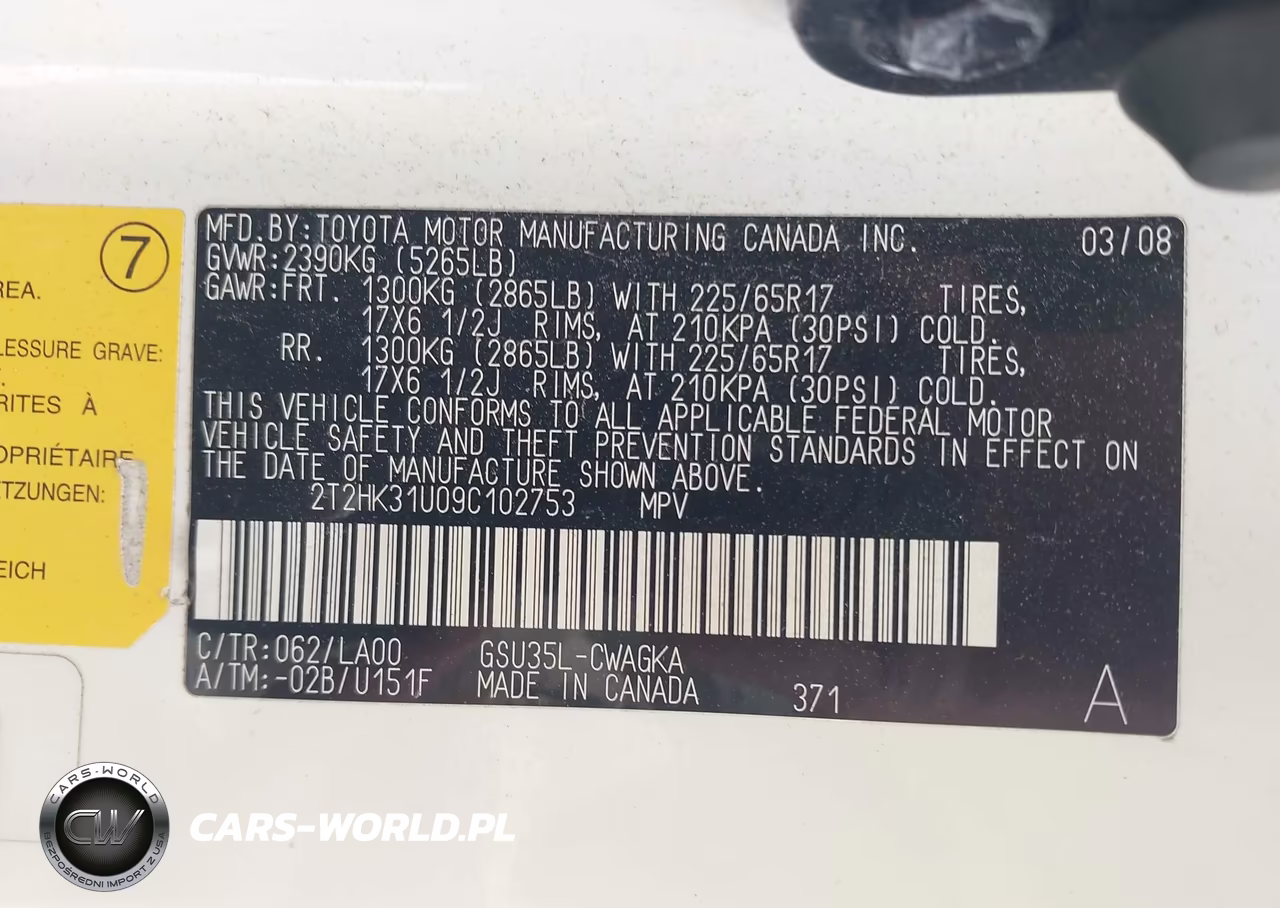 2009 Lexus Rx 350 VIN:2T2HK31U09C102753 - 9