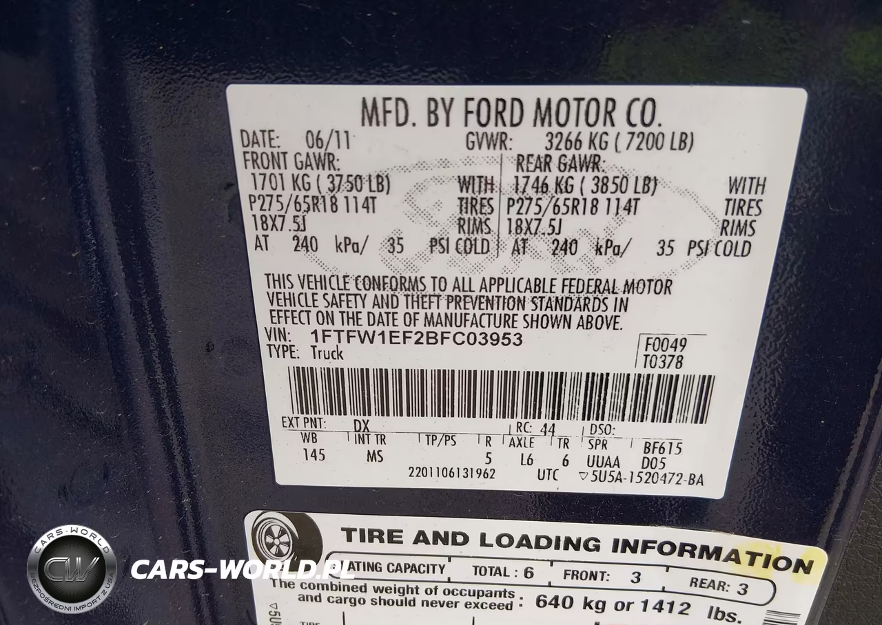 2011 Ford F-150 Xlt VIN:1FTFW1EF2BFC03953 - 9