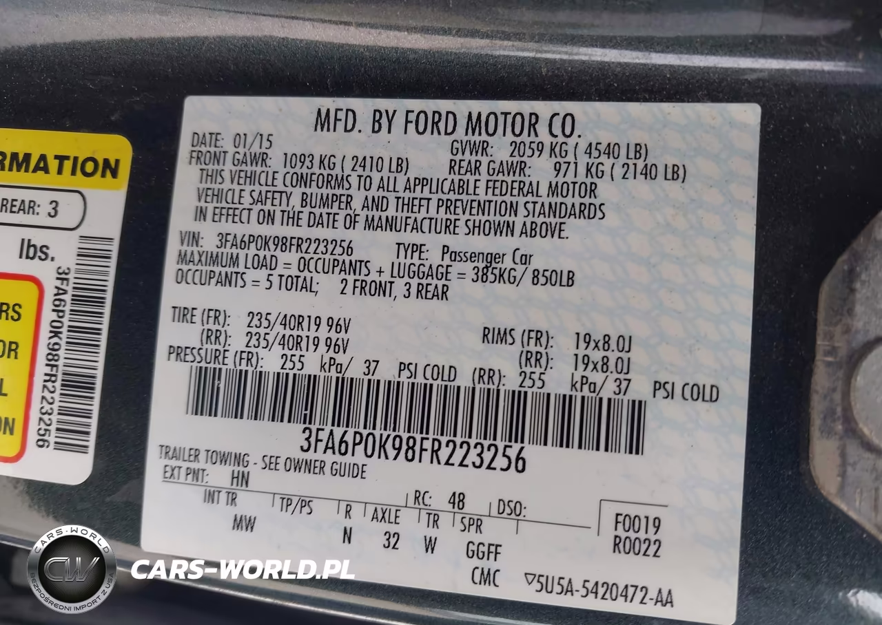 2015 Ford Fusion Titanium VIN:3FA6P0K98FR223256 - 9