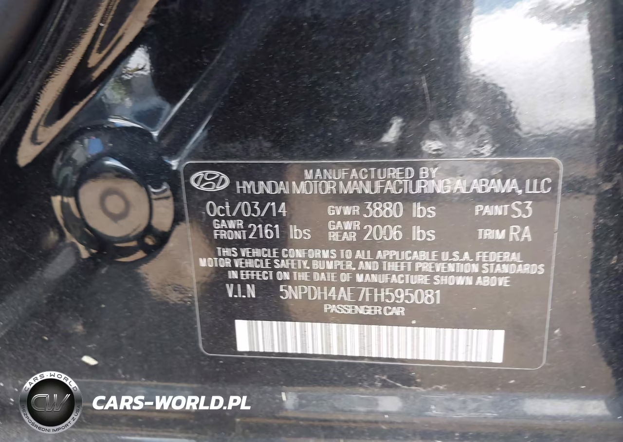 2015 Hyundai Elantra Se VIN:5NPDH4AE7FH595081 - 9