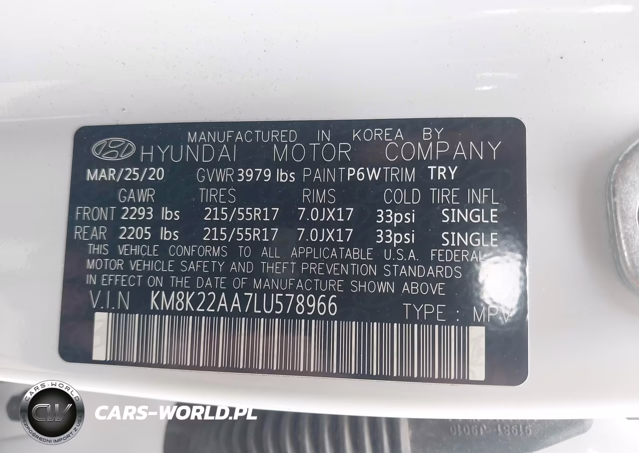 2020 Hyundai Kona Sel VIN:KM8K22AA7LU578966 - 9
