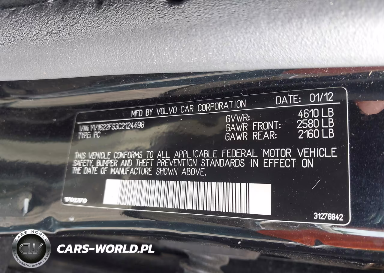2012 Volvo S60 T5 VIN:YV1622FS3C2124498 - 9