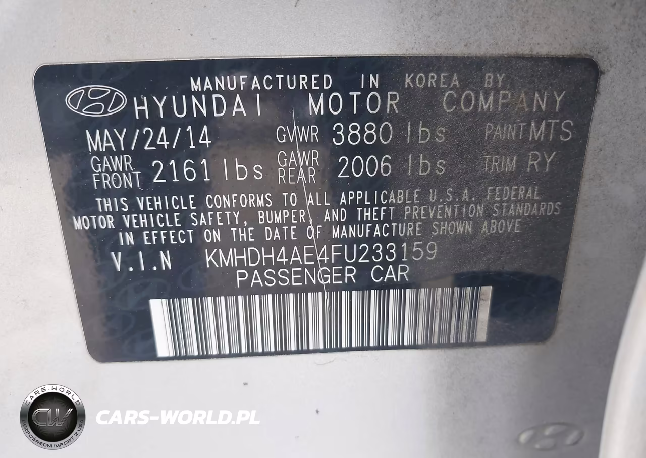 2015 Hyundai Elantra Se VIN:KMHDH4AE4FU233159 - 9