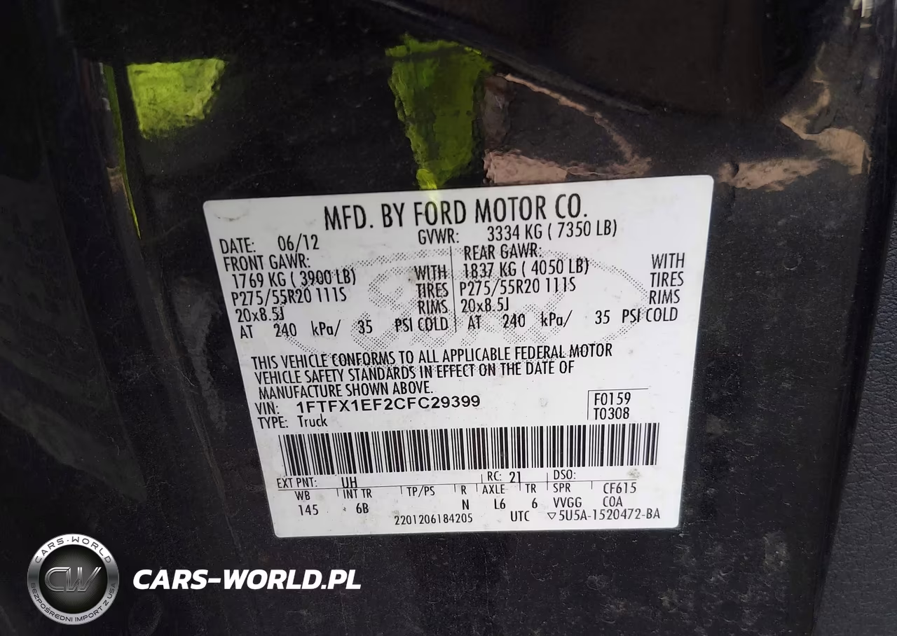 2012 Ford F-150 Fx4 VIN:1FTFX1EF2CFC29399 - 9