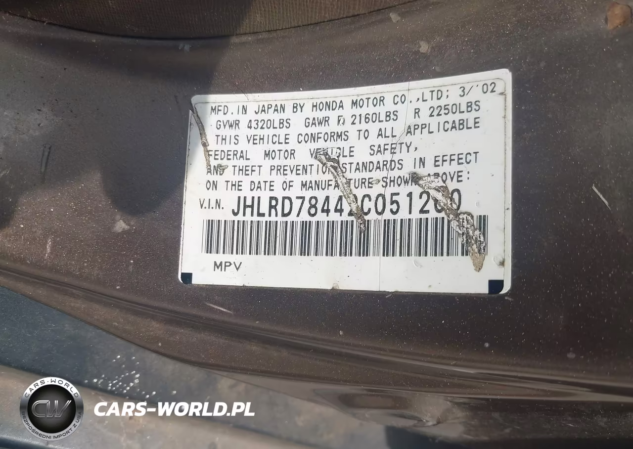 2002 Honda Cr-V Lx VIN:JHLRD78442C051260 - 9