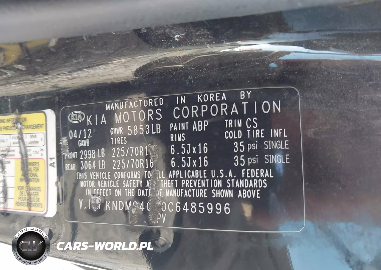 2012 Kia Sedona Lx VIN:KNDMG4C70C6485996 - 9