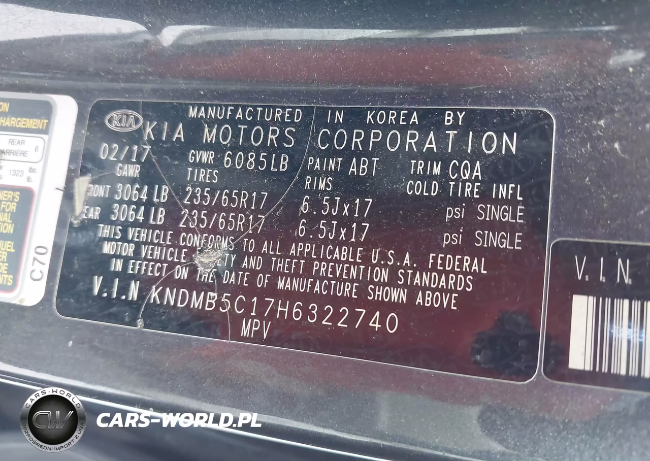 2017 Kia Sedona Lx VIN:KNDMB5C17H6322740 - 9