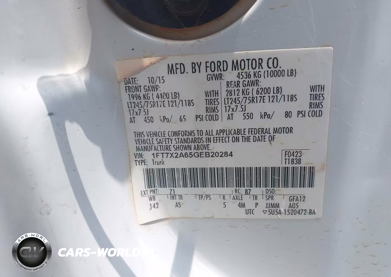 2016 Ford F-250 VIN:1FT7X2A65GEB20284 - 9