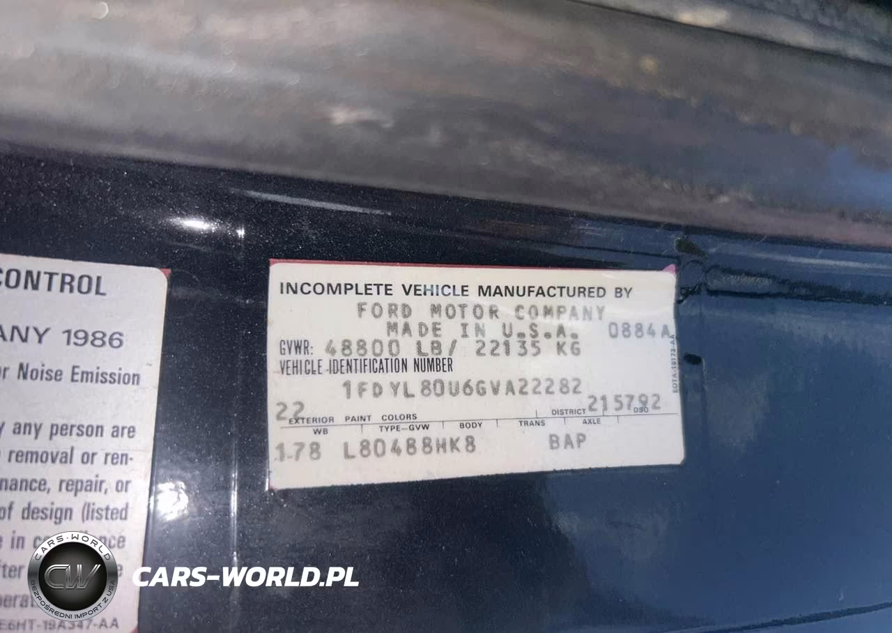 1986 Ford Ft8000 VIN:1FDYL80U6GVA22282 - 10