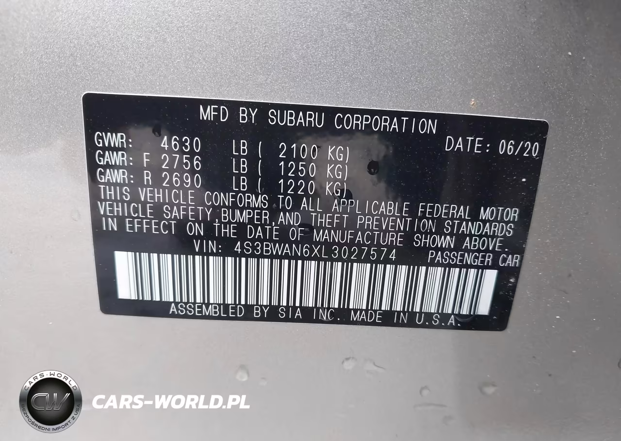 2020 Subaru Legacy Limited VIN:4S3BWAN6XL3027574 - 9