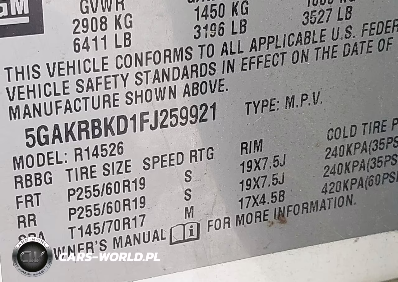 2015 Buick Enclave Leather VIN:5GAKRBKD1FJ259921 - 9