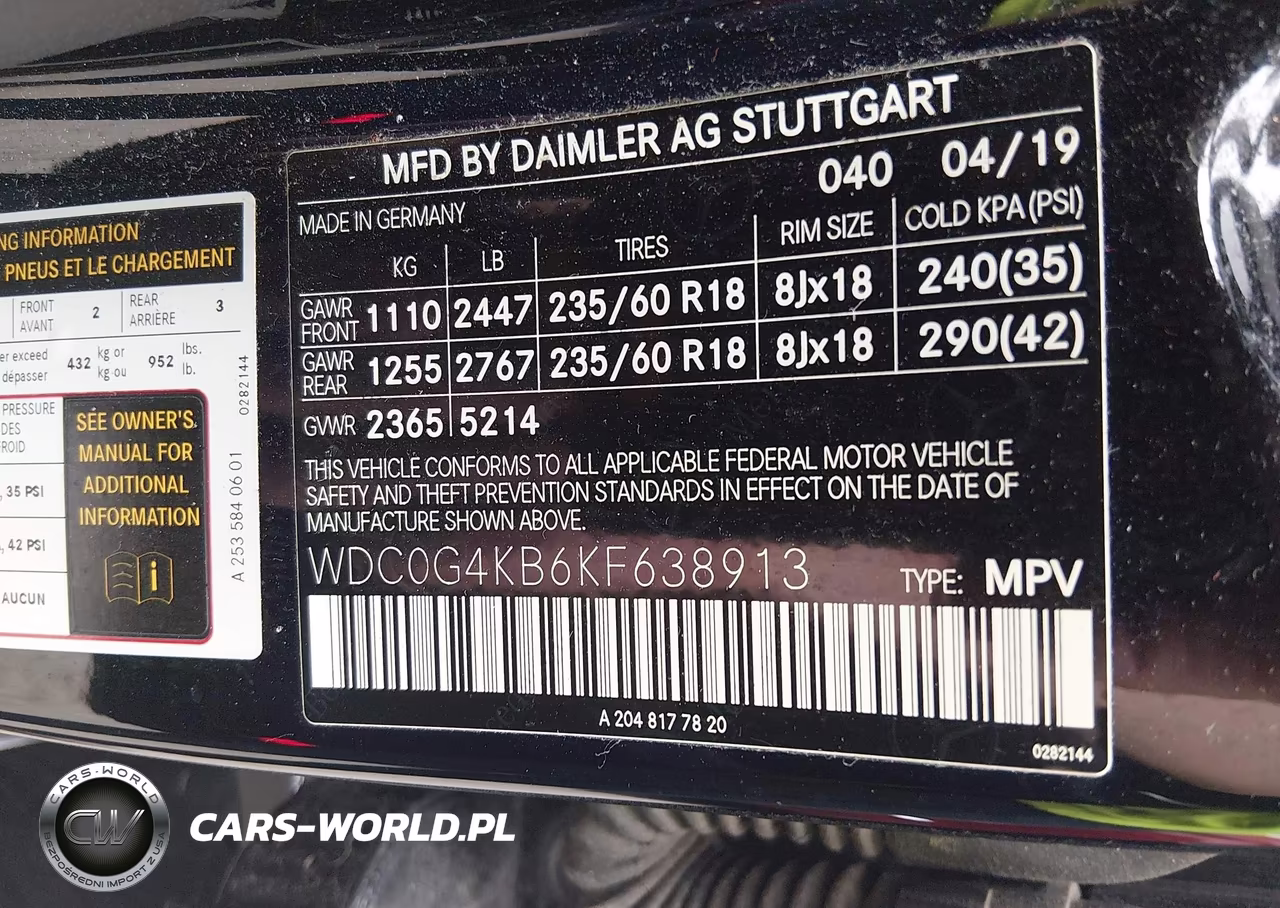 2019 Mercedes-Benz Glc 300 4Matic VIN:WDC0G4KB6KF638913 - 9