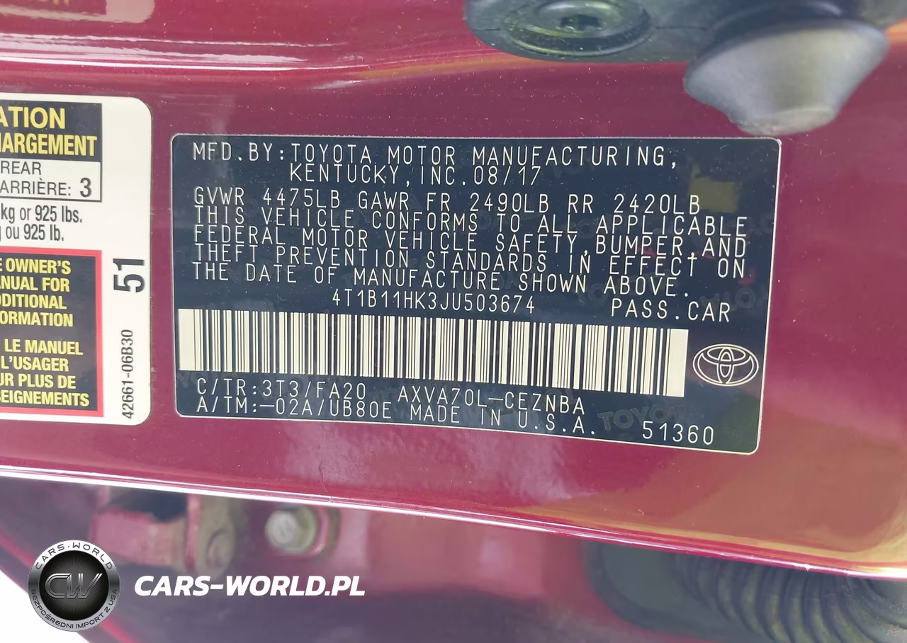 2018 Toyota Camry Le VIN:4T1B11HK3JU503674 - 9