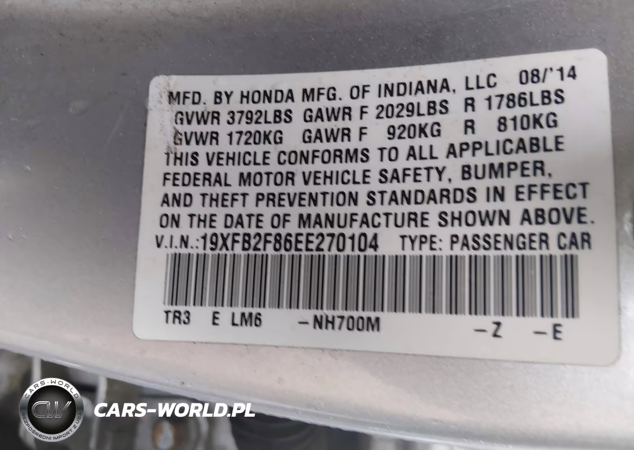 2014 Honda Civic Ex VIN:19XFB2F86EE270104 - 9