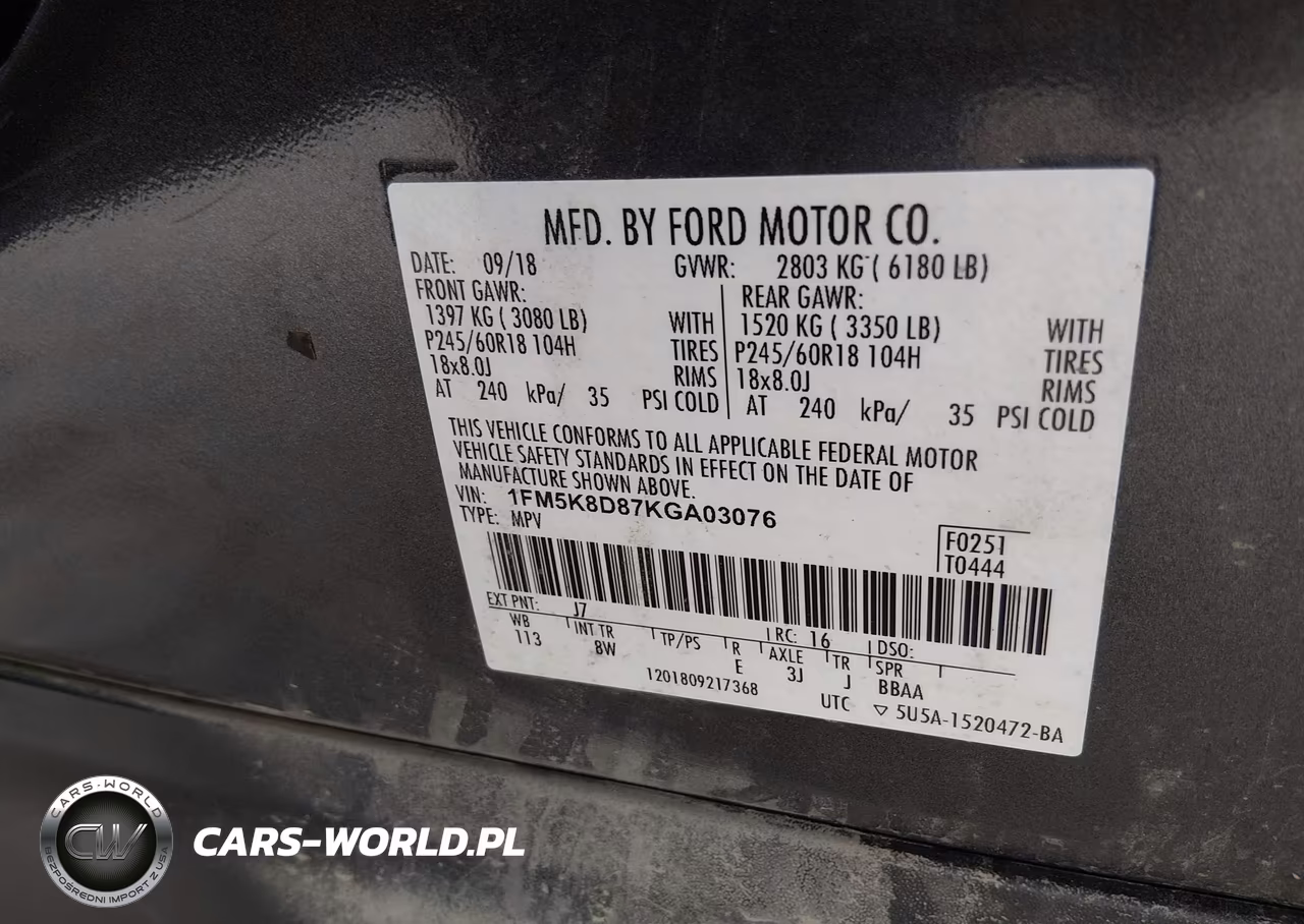 2019 Ford Explorer Xlt VIN:1FM5K8D87KGA03076 - 9