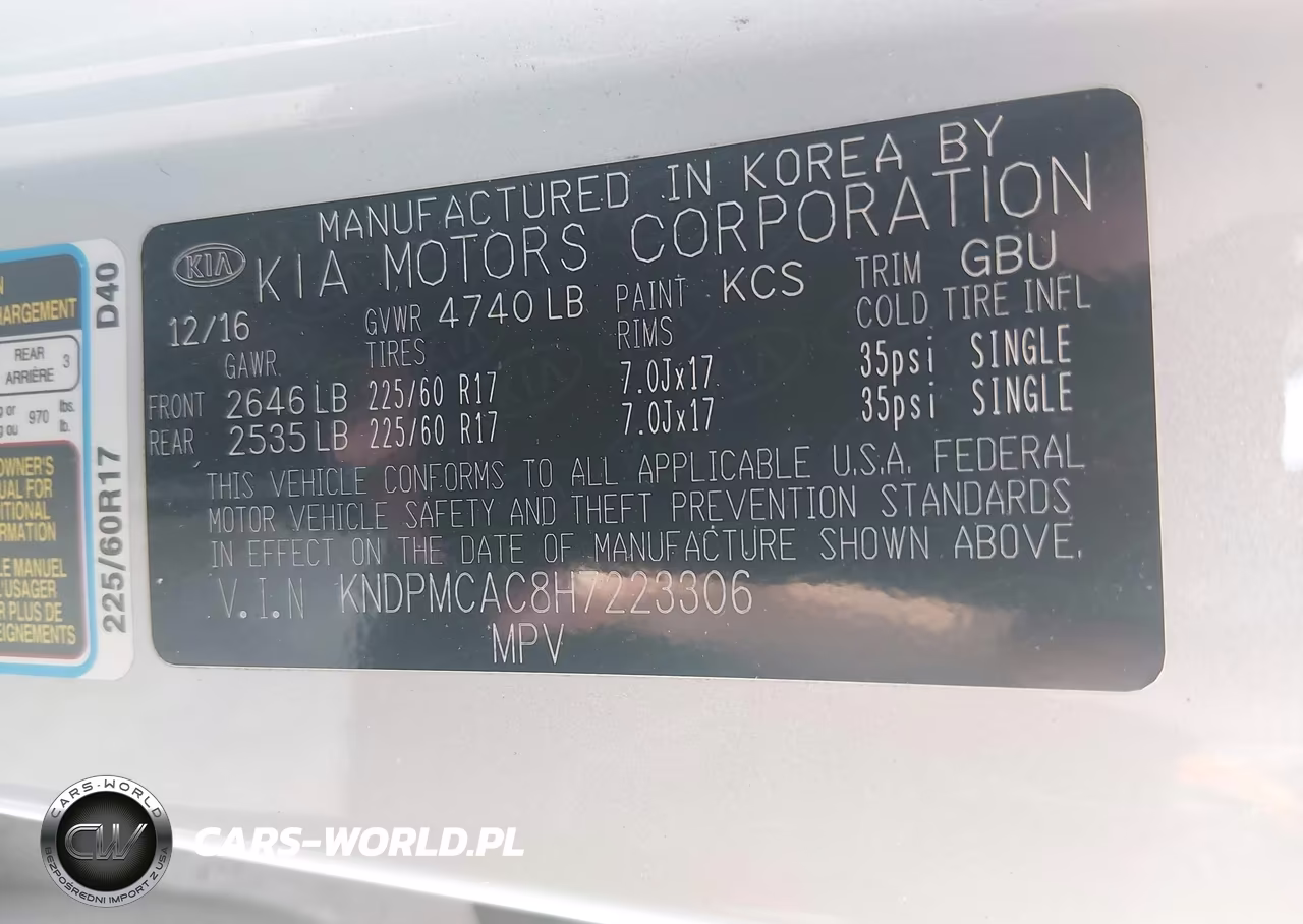 2017 Kia Sportage Lx VIN:KNDPMCAC8H7223306 - 9