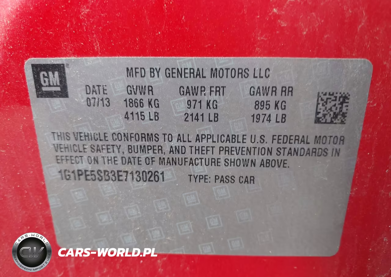 2014 Chevrolet Cruze 2Lt Auto VIN:1G1PE5SB3E7130261 - 9