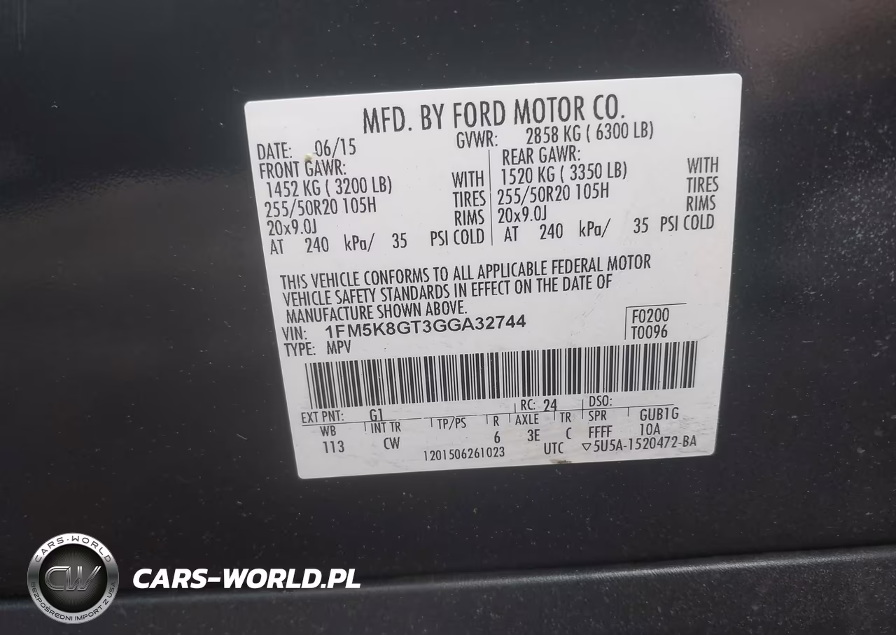 2016 Ford Explorer Sport VIN:1FM5K8GT3GGA32744 - 9