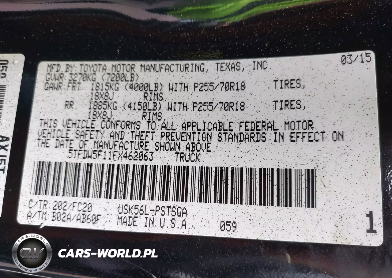 2015 Toyota Tundra Sr5 5.7L V8 VIN:5TFDW5F11FX462063 - 9