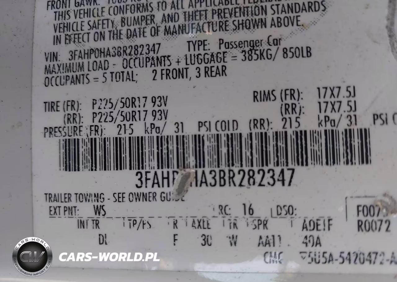 2011 Ford Fusion Se VIN:3FAHP0HA3BR282347 - 9