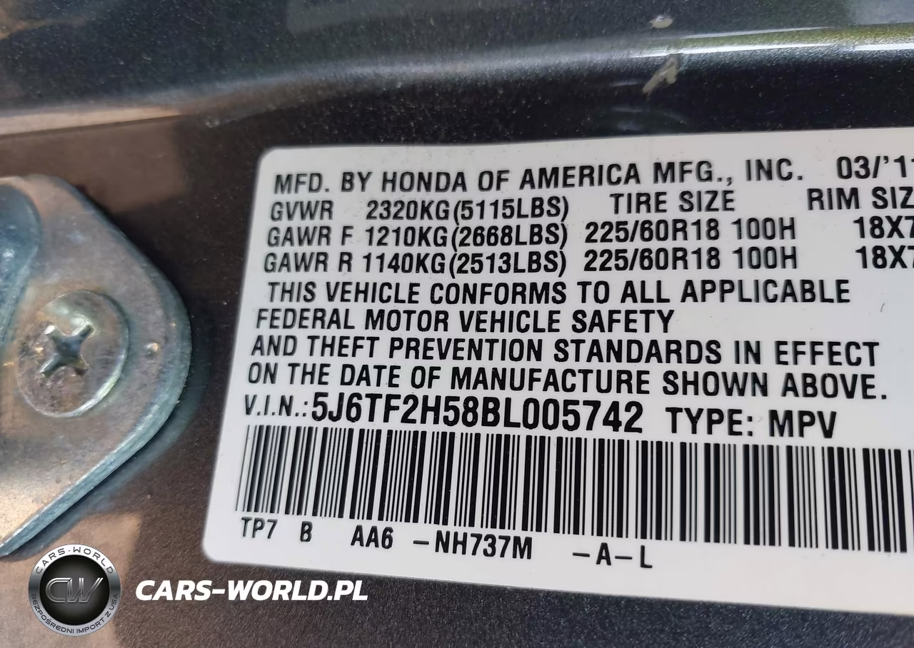 2011 Honda Accord Crosstour Ex-L VIN:5J6TF2H58BL005742 - 9