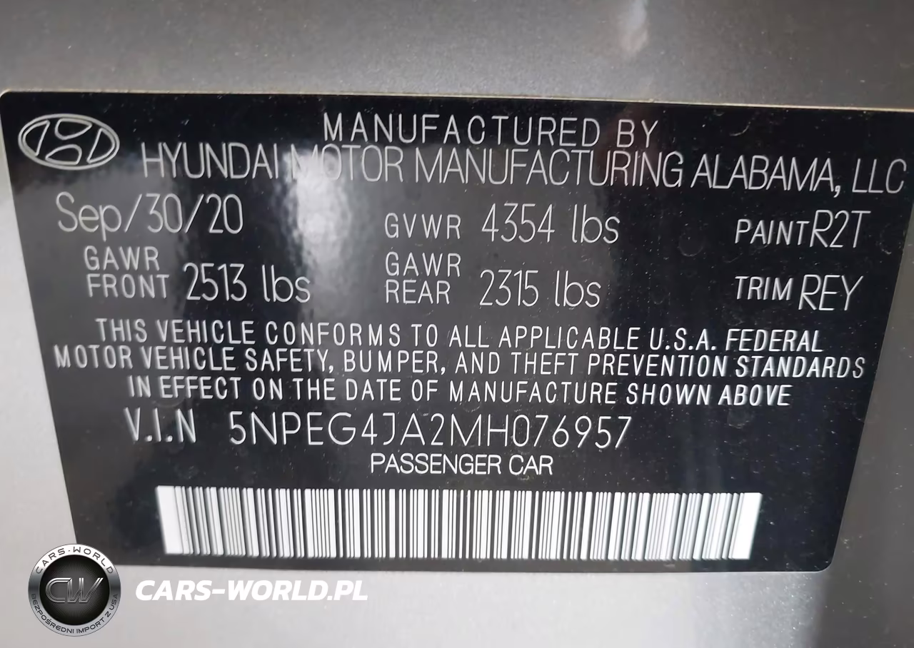 2021 Hyundai Sonata Se VIN:5NPEG4JA2MH076957 - 9