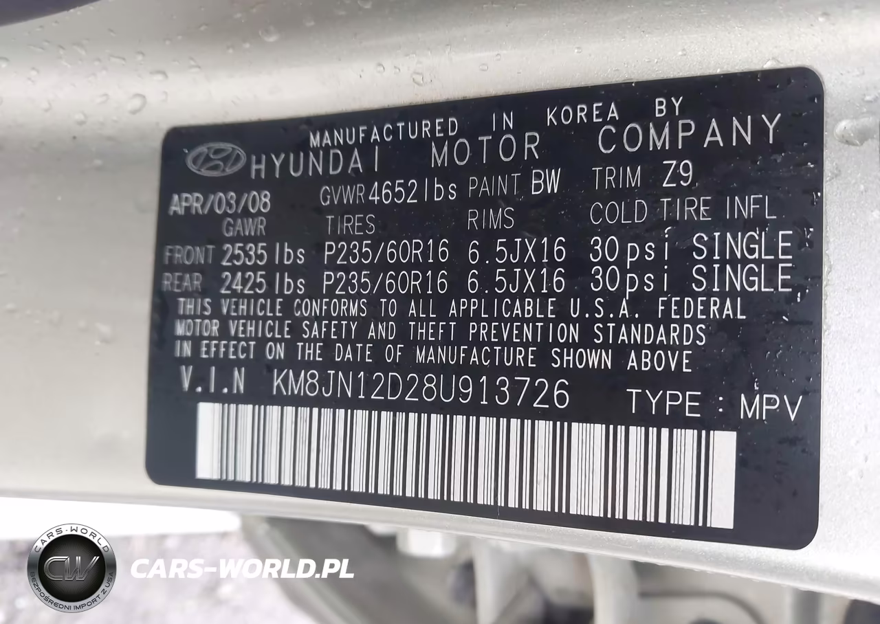 2008 Hyundai Tucson Limited V6-Se VIN:KM8JN12D28U913726 - 9