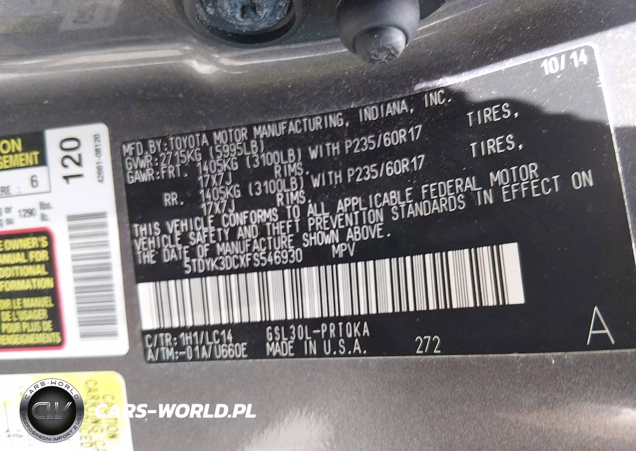 2015 Toyota Sienna Xle 8 Passenger VIN:5TDYK3DCXFS546930 - 9