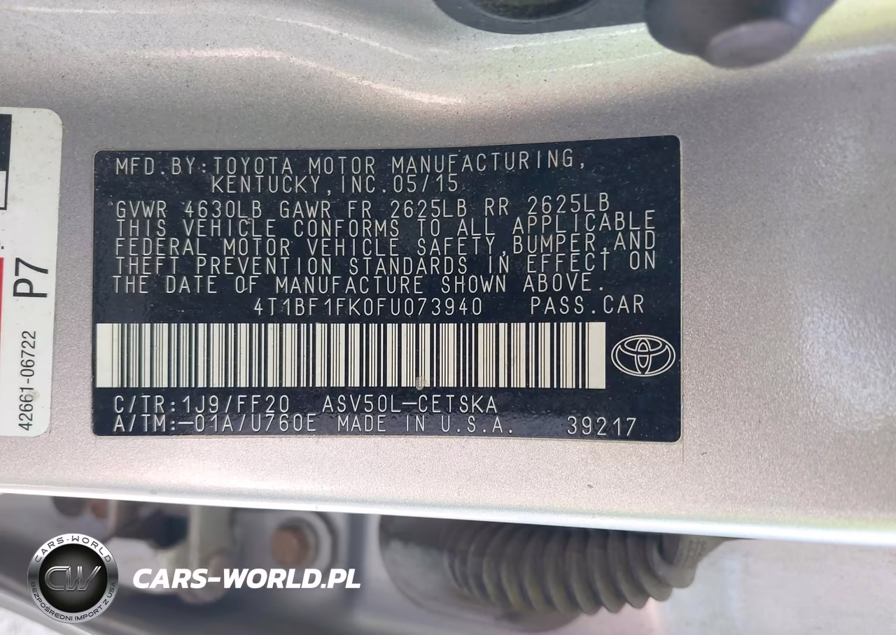 2015 Toyota Camry Se VIN:4T1BF1FK0FU073940 - 9