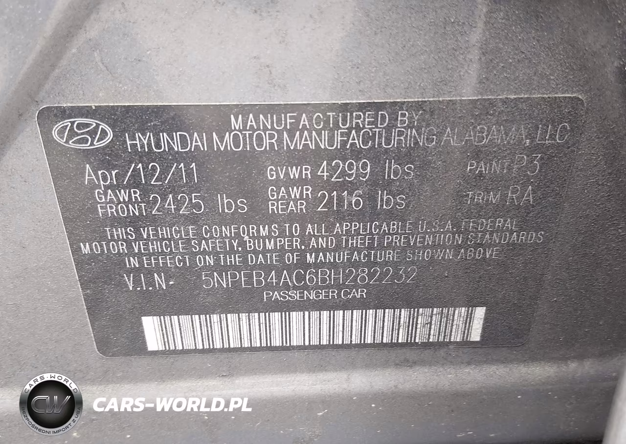 2011 Hyundai Sonata Gls VIN:5NPEB4AC6BH282232 - 9