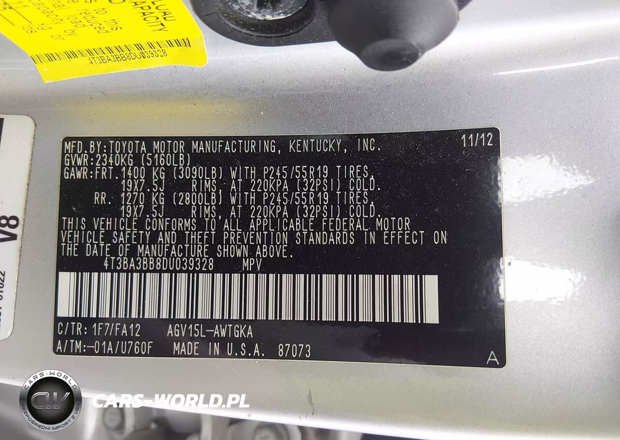 2013 Toyota Venza Le VIN:4T3BA3BB8DU039328 - 9