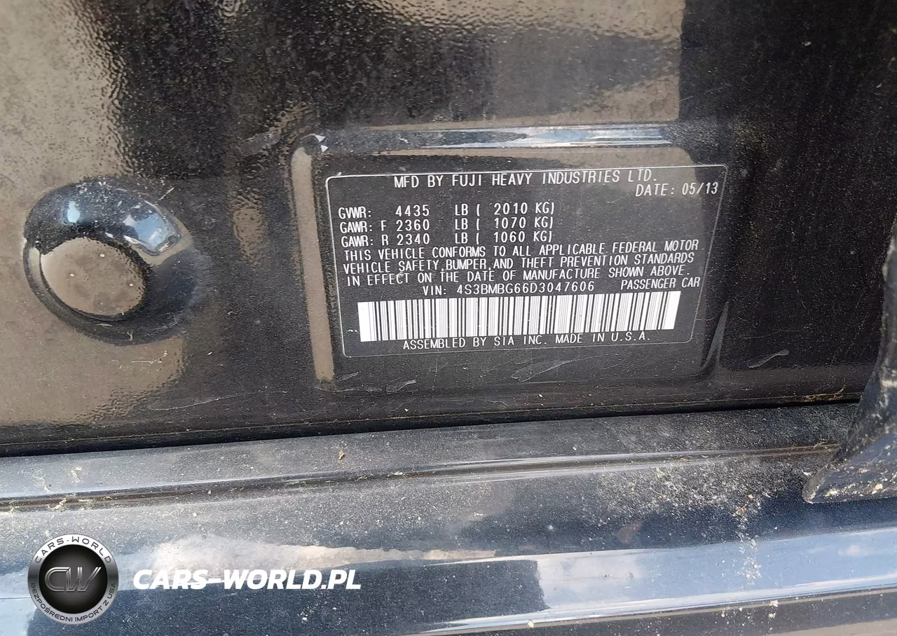 2013 Subaru Legacy 2.5I Premium VIN:4S3BMBG66D3047606 - 9