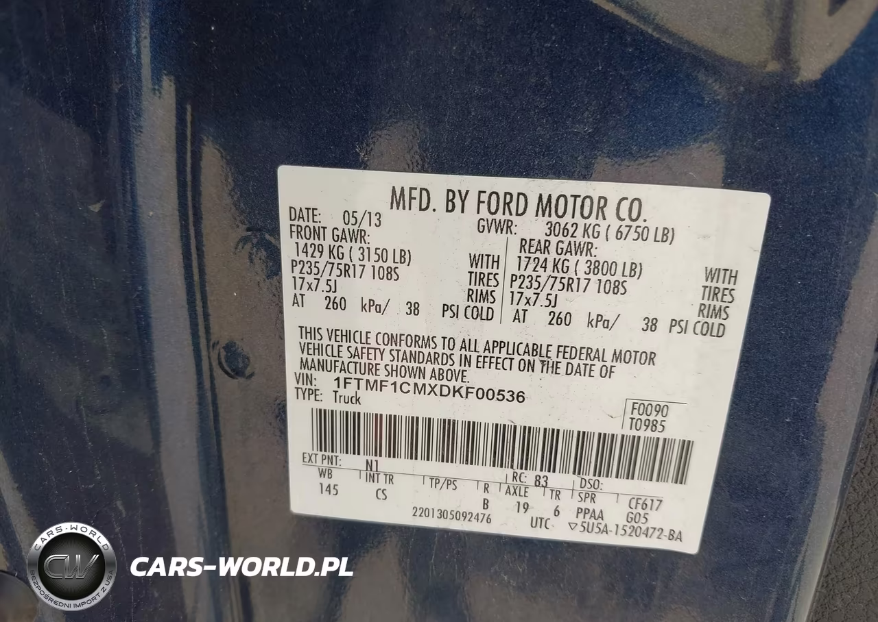 2013 Ford F-150 Xl VIN:1FTMF1CMXDKF00536 - 9