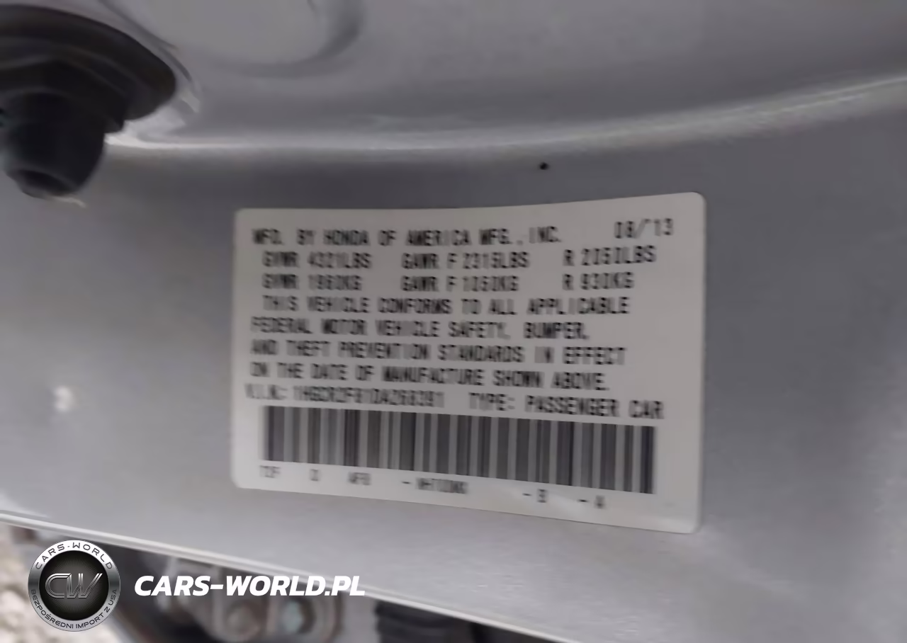 2013 Honda Accord Ex-L VIN:1HGCR2F81DA268391 - 9