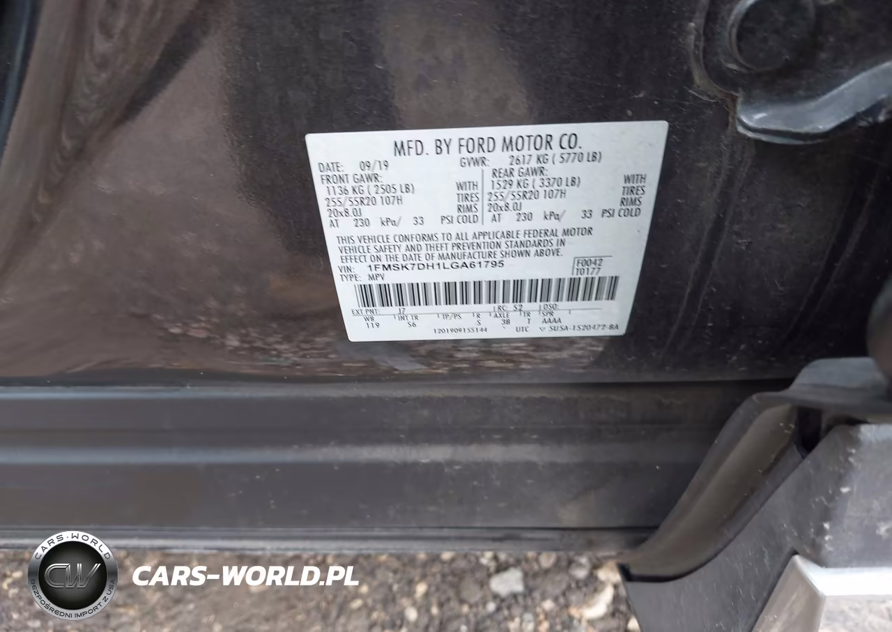 2020 Ford Explorer Xlt VIN:1FMSK7DH1LGA61795 - 9