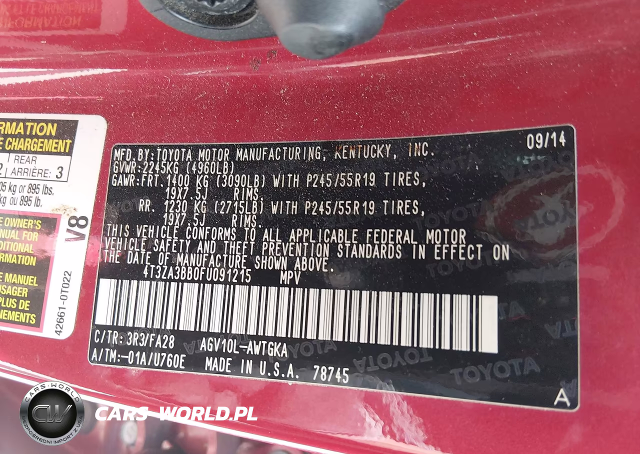 2015 Toyota Venza Le VIN:4T3ZA3BB0FU091215 - 9
